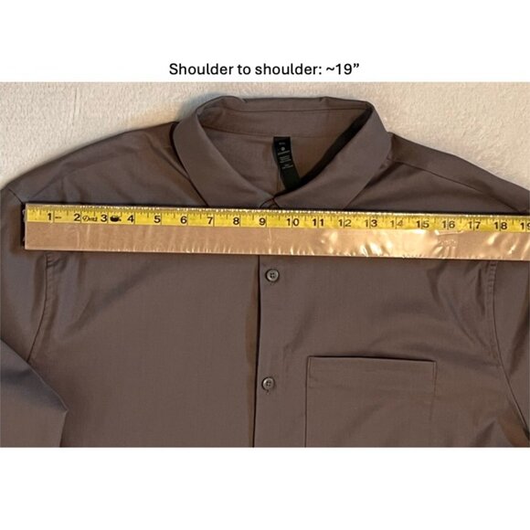 Lululemon Commission Long Sleeve Button Up Shirt Mens XXL Asphalt Grey - Picture 9 of 13